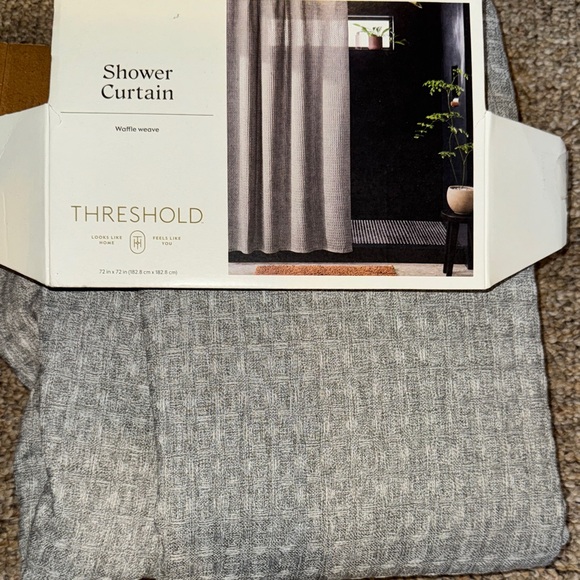Threshold Textured Gray Shower Curtain - Picture 1 of 2